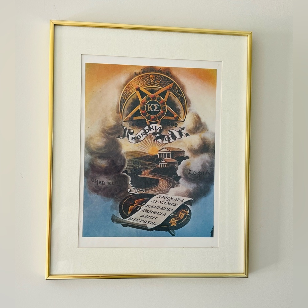 Sigma Alpha Epsilon 16” x 20” glass/metal matted framed print EUC